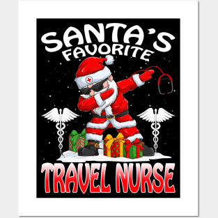 Santas Favorite Travel Nurse Christmas T Shirt Posters and Art